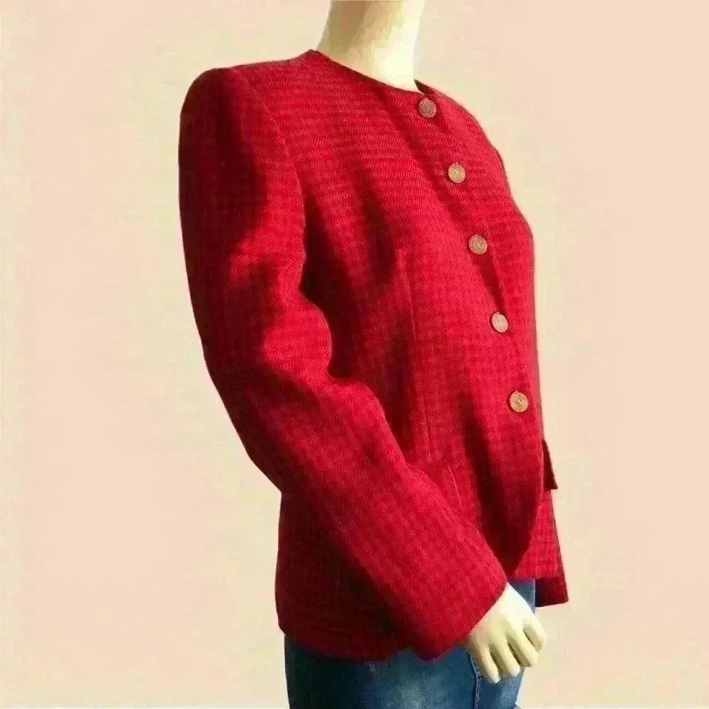 Red Tweed  Blazer - Picture 4 of 7